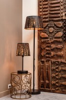 Keto tafellamp metaal zwart/antique brass Woood exclusive